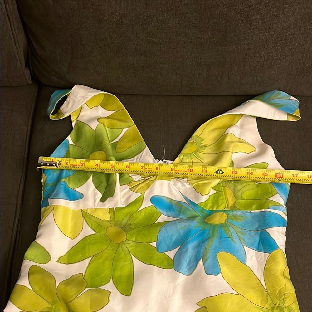 Muse Green and Blue Floral Midi Dress - Picture 9 of 10